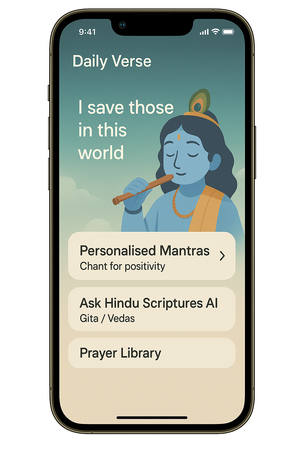 Hindu Buddy App Interface